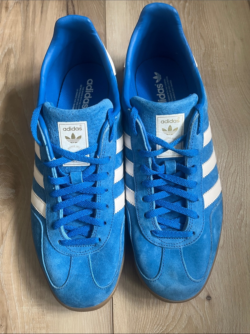 Adidas Men’s Gazelle Suede Athletic Shoes Sneakers Blue White Size 11